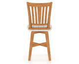 Canadel Swivel Counter Stool 7351 in OZ Fabric and 01 Honey Washed, back view