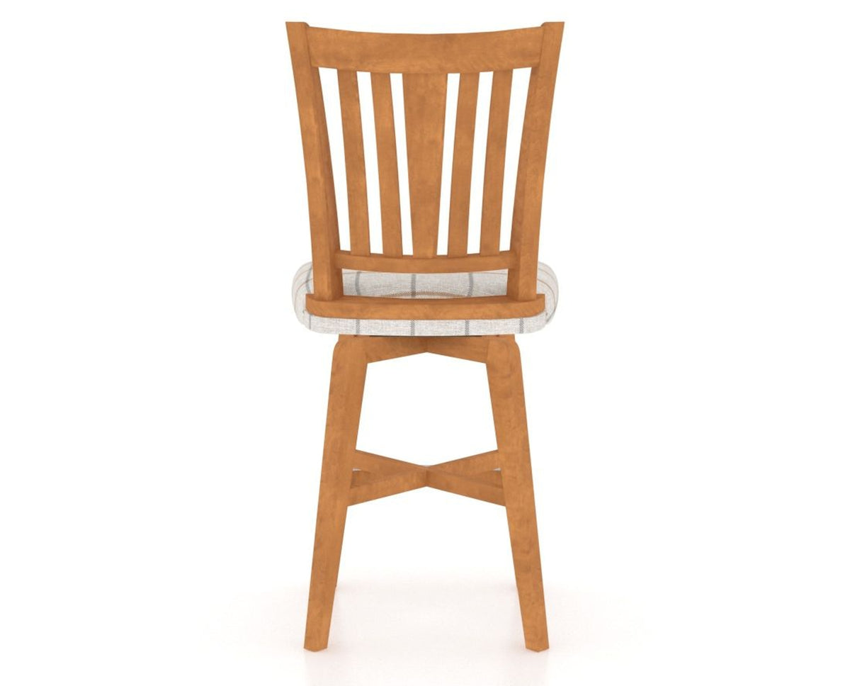 Canadel Swivel Counter Stool 7351 in OZ Fabric and 01 Honey Washed, back view