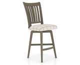 Canadel Swivel Counter Stool 7351 in OZ Fabric and 08 Shadow, three-quarter view