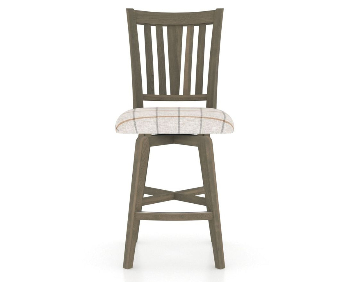 Canadel Swivel Counter Stool 7351 in OZ Fabric and 08 Shadow, front view