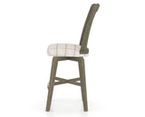 Canadel Swivel Counter Stool 7351 in OZ Fabric and 08 Shadow, side view