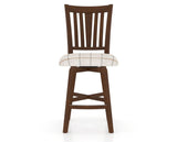 Canadel Swivel Counter Stool 7351 in OZ Fabric and 19 Cognac Washed, front view