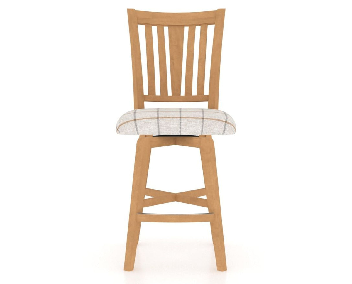Canadel Swivel Counter Stool 7351 in OZ Fabric and 20 Caramel Washed, front view