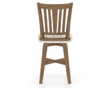 Canadel Swivel Counter Stool 7351 in OZ Fabric and 25 Pecan Washed, back view