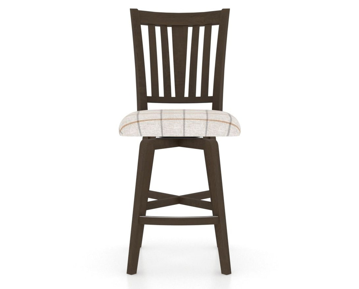 Canadel Swivel Counter Stool 7351 in OZ Fabric and 29 Hazelnut Washed, front view