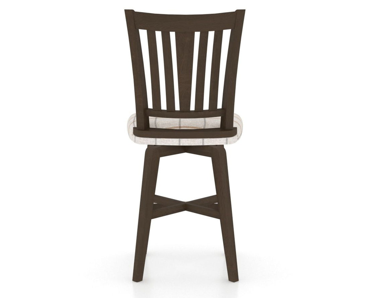 Canadel Swivel Counter Stool 7351 in OZ Fabric and 29 Hazelnut Washed, back view