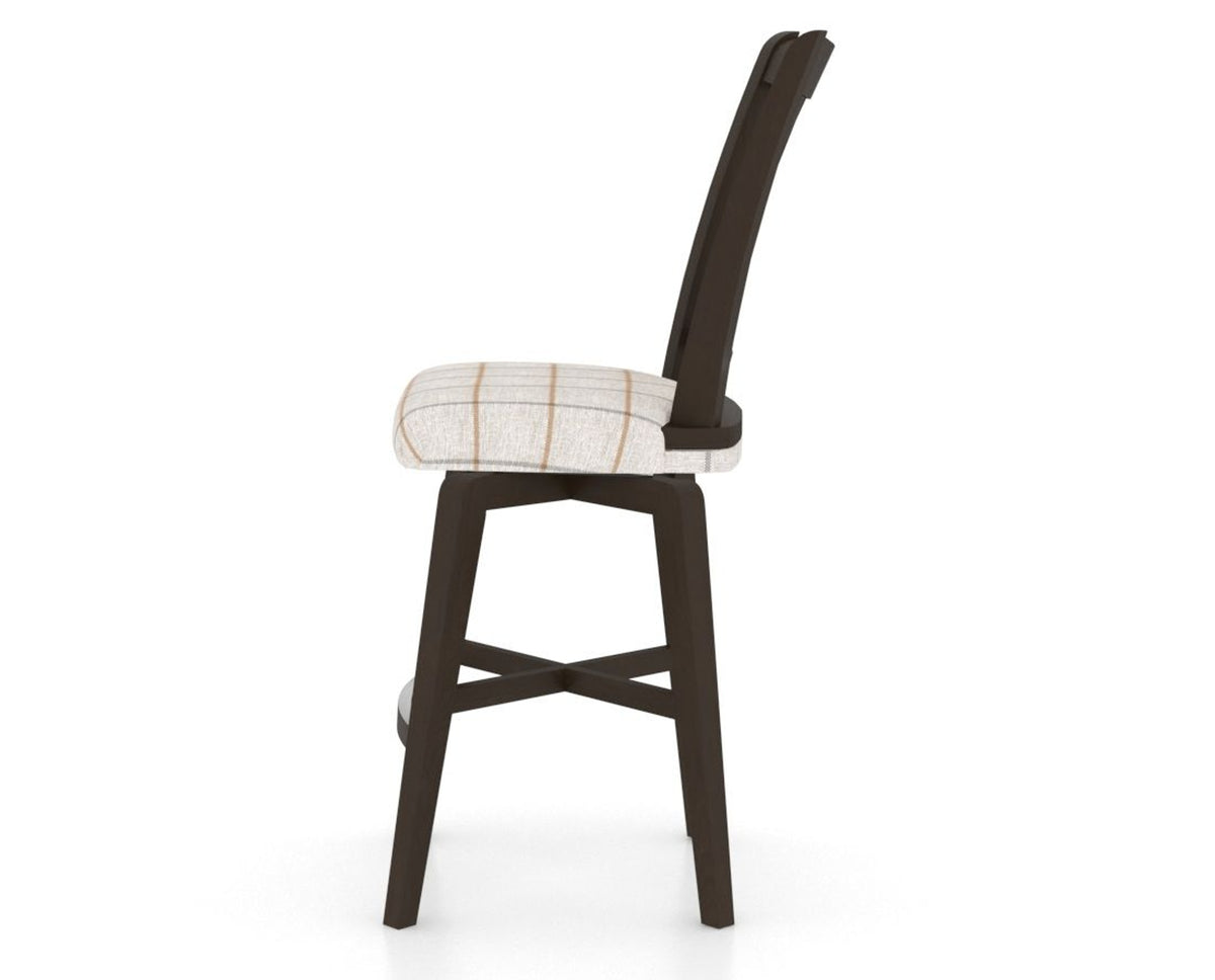 Canadel Swivel Counter Stool 7351 in OZ Fabric and 59 Davy's Grey, side view