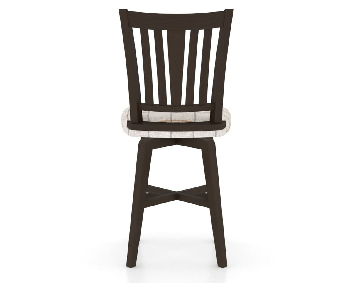 Canadel Swivel Counter Stool 7351 in OZ Fabric and 59 Davy's Grey, back view