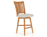 Canadel Swivel Counter Stool 7351 in Honey Washed and Fabric TB, three-quarter view