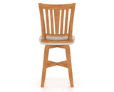 Canadel Swivel Counter Stool 7351 in Honey Washed and Fabric TB, back view