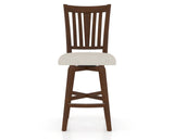 Canadel Swivel Counter Stool 7351 in TB Fabric and 19 Cognac Washed, front view