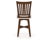 Canadel Swivel Counter Stool 7351 in TB Fabric and 19 Cognac Washed, back view