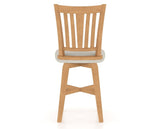 Canadel Swivel Counter Stool 7351 in TB Fabric and 20 Caramel Washed, back view