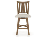Canadel Swivel Counter Stool 7351 in TB Fabric and 25 Pecan Washed, front view