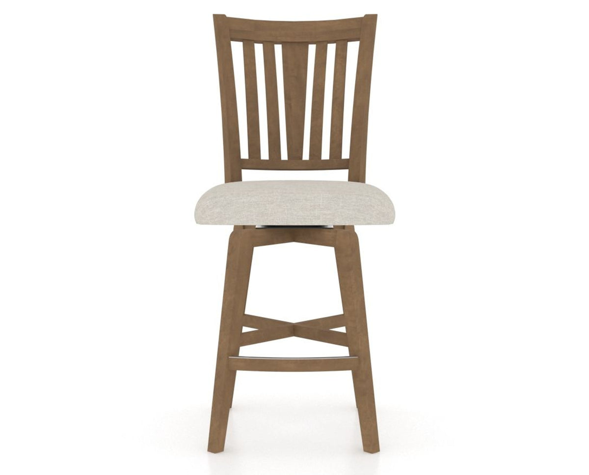Canadel Swivel Counter Stool 7351 in TB Fabric and 25 Pecan Washed, front view