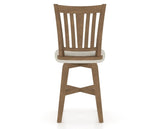Canadel Swivel Counter Stool 7351 in TB Fabric and 25 Pecan Washed, back view