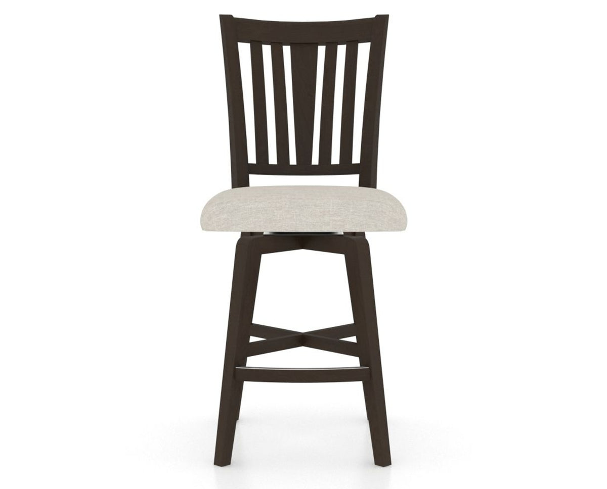 Canadel Swivel Counter Stool 7351 in TB Fabric and 59 Davy's Grey, front view