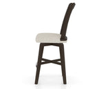 Canadel Swivel Counter Stool 7351 in TB Fabric and 59 Davy's Grey, side view