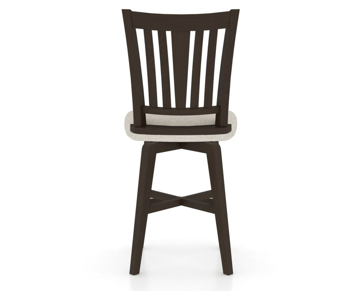 Canadel Swivel Counter Stool 7351 in TB Fabric and 59 Davy's Grey, back view