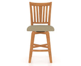 Canadel Swivel Counter Stool 7351 in XY Faux Leather and 01 Honey Washed, front view