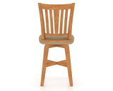 Canadel Swivel Counter Stool 7351 in XY Faux Leather and 01 Honey Washed, back view