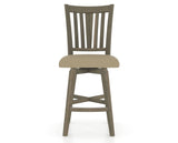 Canadel Swivel Counter Stool 7351 in XY Faux Leather and 08 Shadow, front view