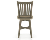 Canadel Swivel Counter Stool 7351 in XY Faux Leather and 08 Shadow, back view