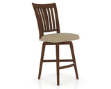 Canadel Swivel Counter Stool 7351 in XY Faux Leather and 19 Cognac Washed, three-quarter view