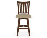 Canadel Swivel Counter Stool 7351 in XY Faux Leather and 19 Cognac Washed, front view
