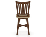 Canadel Swivel Counter Stool 7351 in XY Faux Leather and 19 Cognac Washed, back view