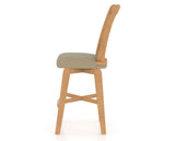Canadel Swivel Counter Stool 7351 in XY Faux Leather and 20 Caramel Washed, side view