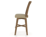 Canadel Swivel Counter Stool 7351 in XY Faux Leather and 25 Pecan Washed, side view