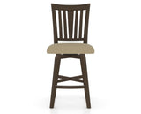 Canadel Swivel Counter Stool 7351 in XY Faux Leather and 29 Hazelnut Washed, front view