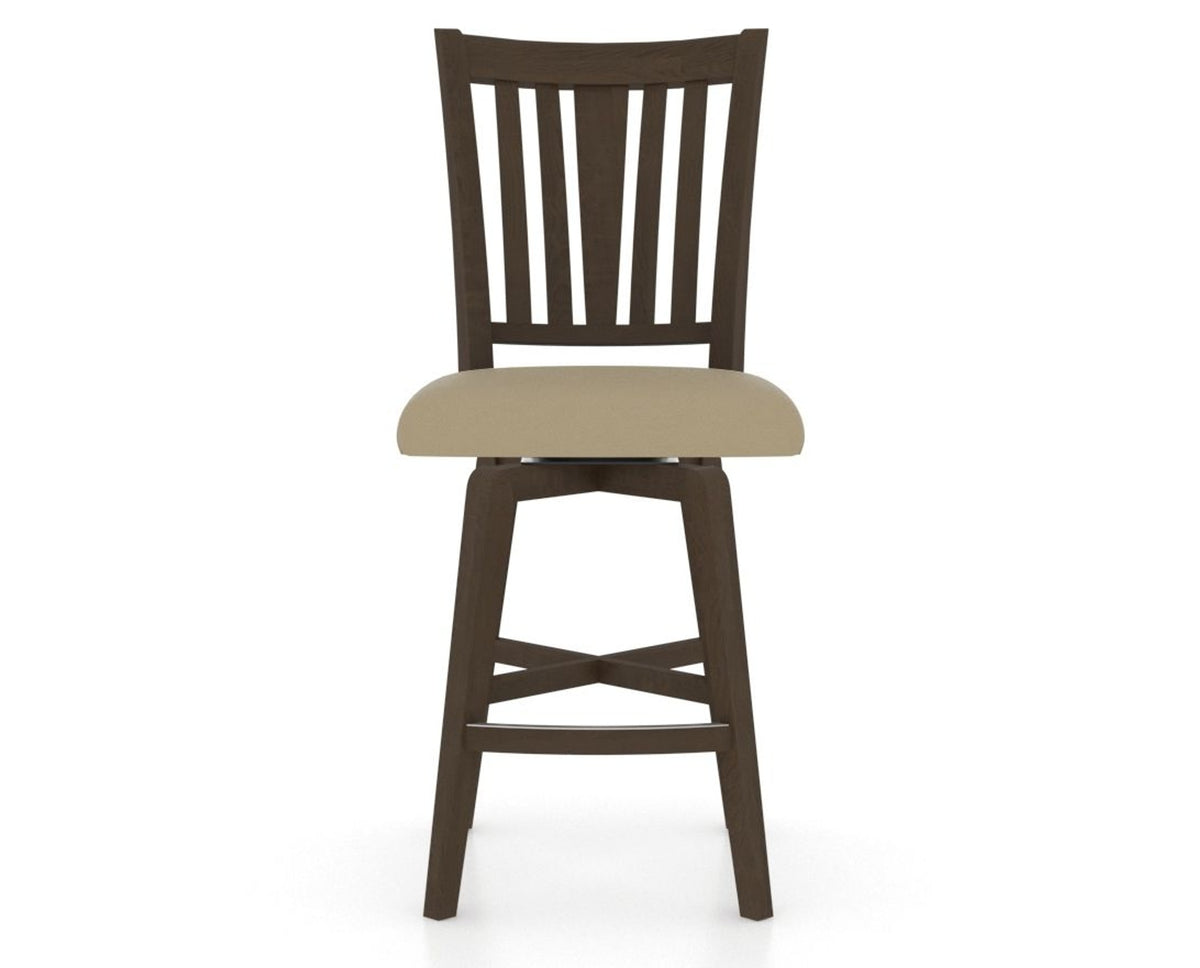 Canadel Swivel Counter Stool 7351 in XY Faux Leather and 29 Hazelnut Washed, front view
