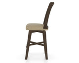 Canadel Swivel Counter Stool 7351 in XY Faux Leather and 29 Hazelnut Washed, side view