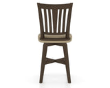 Canadel Swivel Counter Stool 7351 in XY Faux Leather and 29 Hazelnut Washed, back view