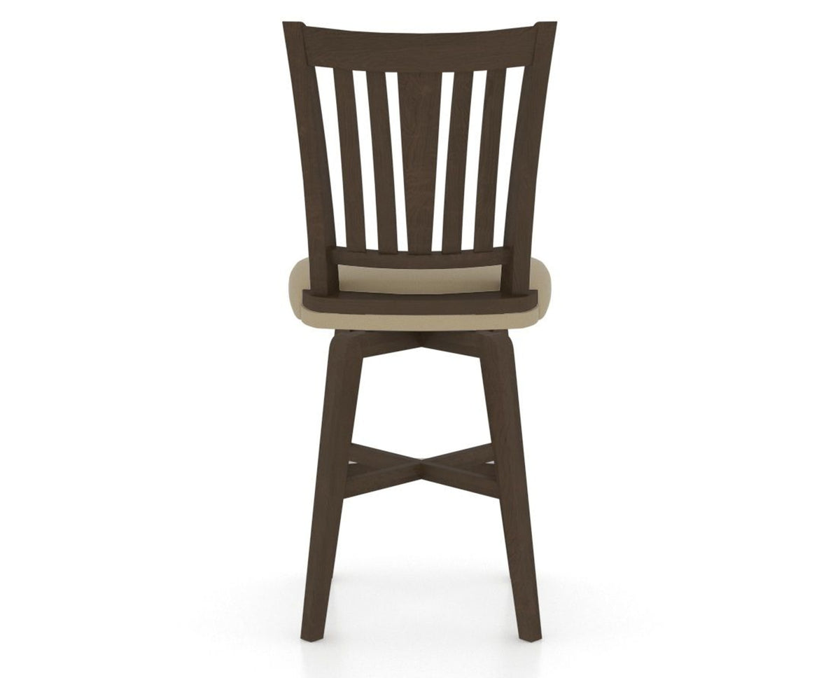 Canadel Swivel Counter Stool 7351 in XY Faux Leather and 29 Hazelnut Washed, back view
