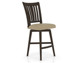 Canadel Swivel Counter Stool 7351 in XY Faux Leather and 59 Davy's Grey, three-quarter view