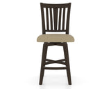 Canadel Swivel Counter Stool 7351 in XY Faux Leather and 59 Davy's Grey, front view