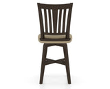 Canadel Swivel Counter Stool 7351 in XY Faux Leather and 59 Davy's Grey, back view