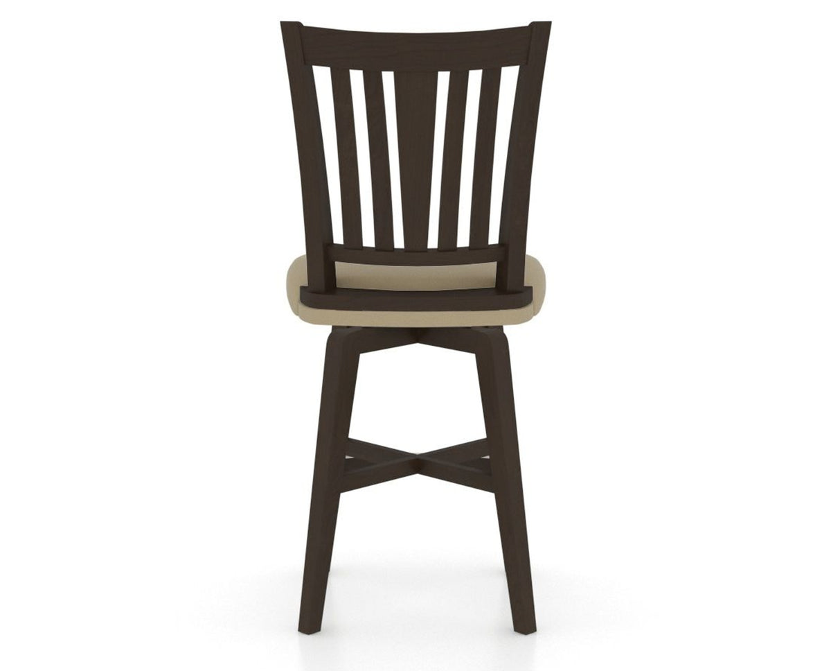 Canadel Swivel Counter Stool 7351 in XY Faux Leather and 59 Davy's Grey, back view