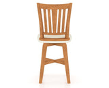 Canadel Swivel Counter Stool 7351 in YJ Faux Leather and 01 Honey Washed, back view