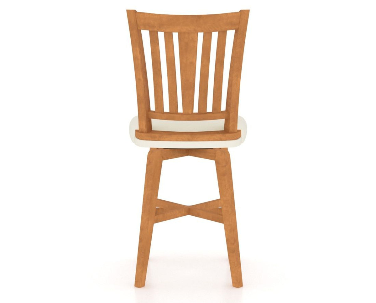 Canadel Swivel Counter Stool 7351 in YJ Faux Leather and 01 Honey Washed, back view