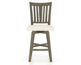 Canadel Swivel Counter Stool 7351 in YJ Faux Leather and 08 Shadow, front view