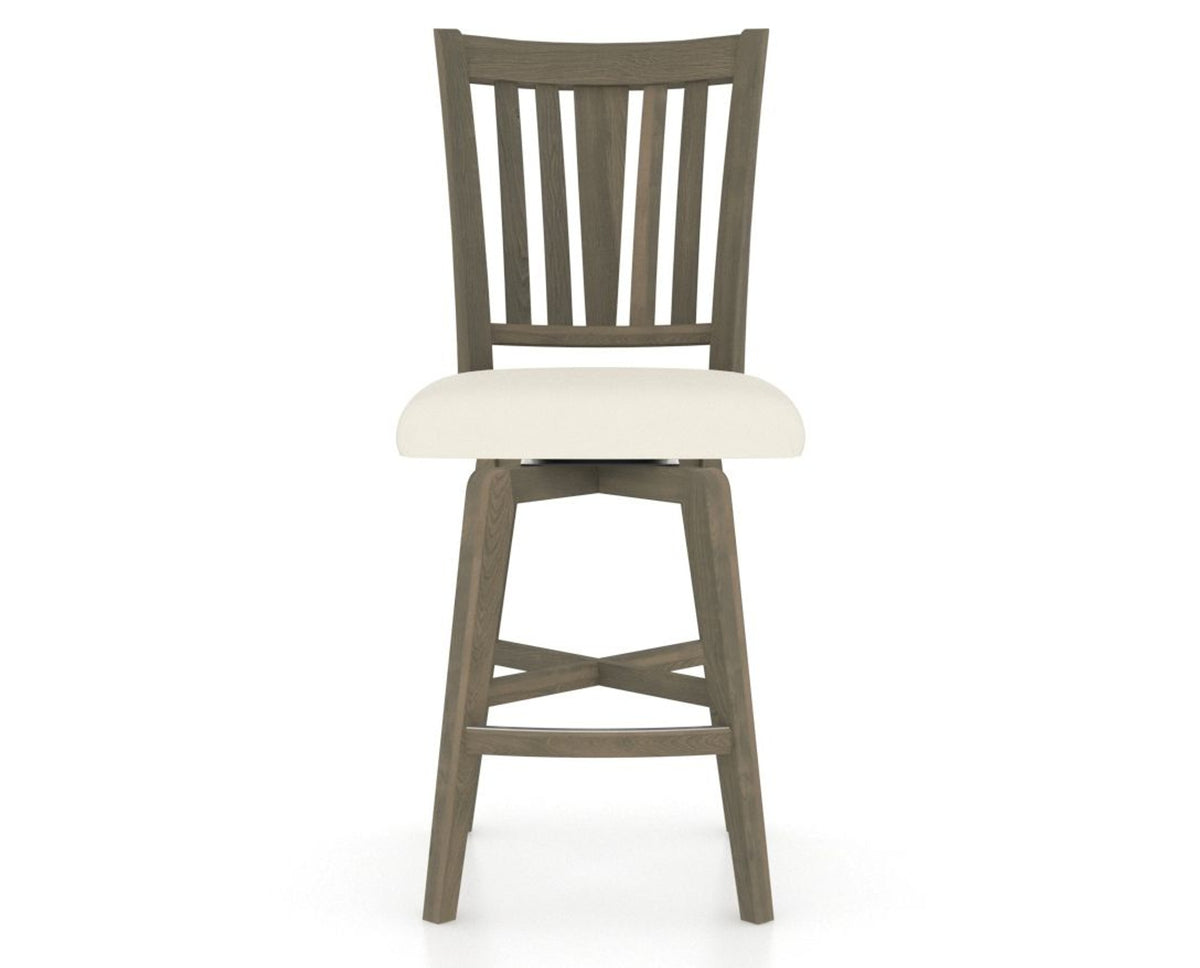 Canadel Swivel Counter Stool 7351 in YJ Faux Leather and 08 Shadow, front view