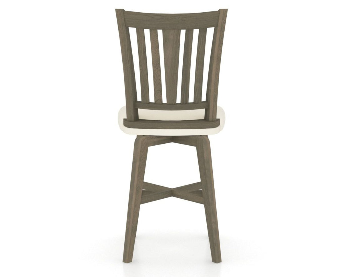 Canadel Swivel Counter Stool 7351 in YJ Faux Leather and 08 Shadow, back view
