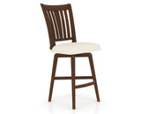 Canadel Swivel Counter Stool 7351 in YJ Faux Leather and 19 Cognac Washed, three-quarter view