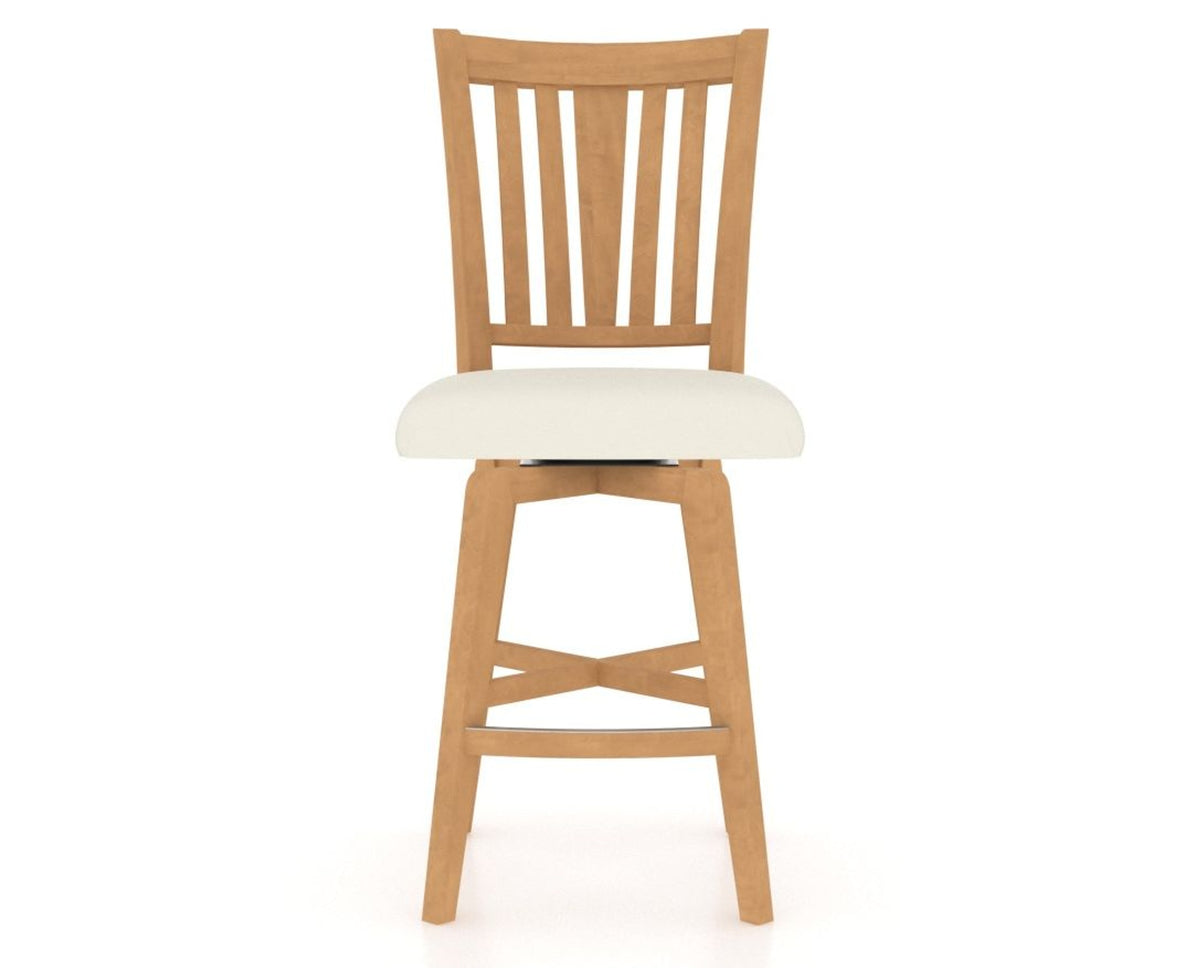 Canadel Swivel Counter Stool 7351 in YJ Faux Leather and 20 Caramel Washed, front view