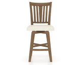 Canadel Swivel Counter Stool 7351 in YJ Faux Leather and 25 Pecan Washed, front view