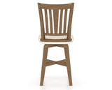 Canadel Swivel Counter Stool 7351 in YJ Faux Leather and 25 Pecan Washed, back view